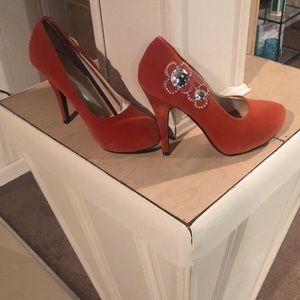 Orange high heels